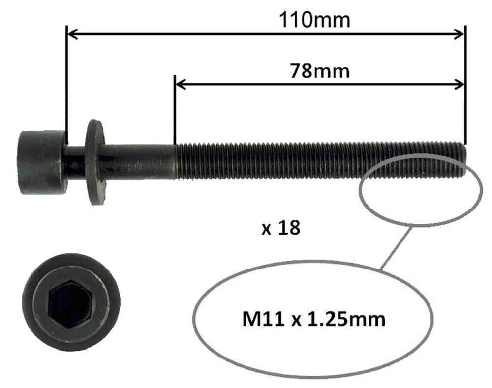 Cylinder Head Bolt Set for Nissan Pathfinder R51 2.5L (2005–2010)