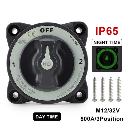 HD Series 500A Battery Cut Off Switch for Boats/RVs