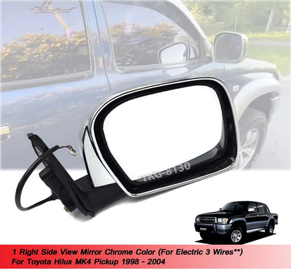 RH Electric Side View Mirror Chrome for Toyota Hilux MK4 MK5 (1998-2004)
