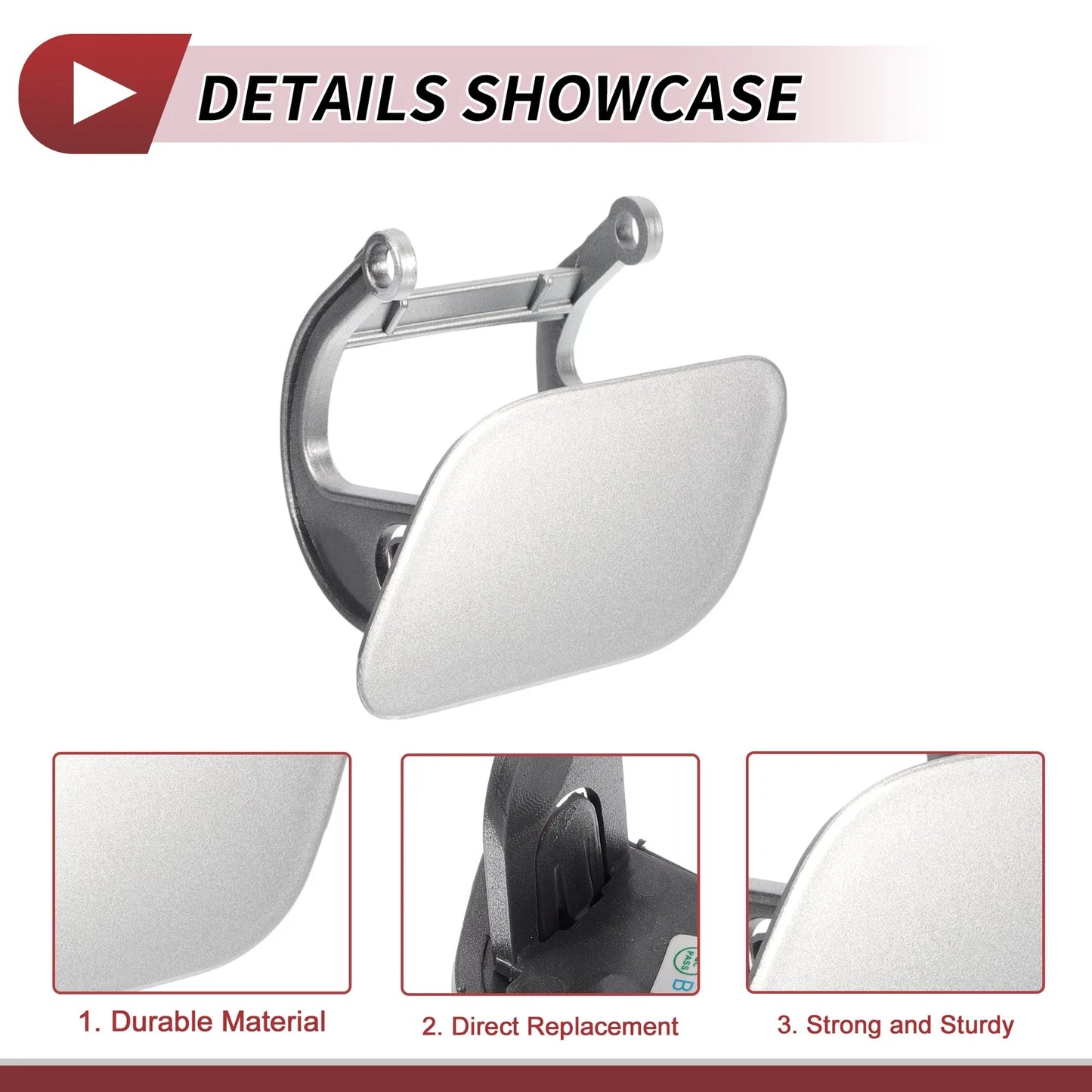 Front Left Washer Nozzle Cover for BMW 740i (2011-2015) Silver Tone