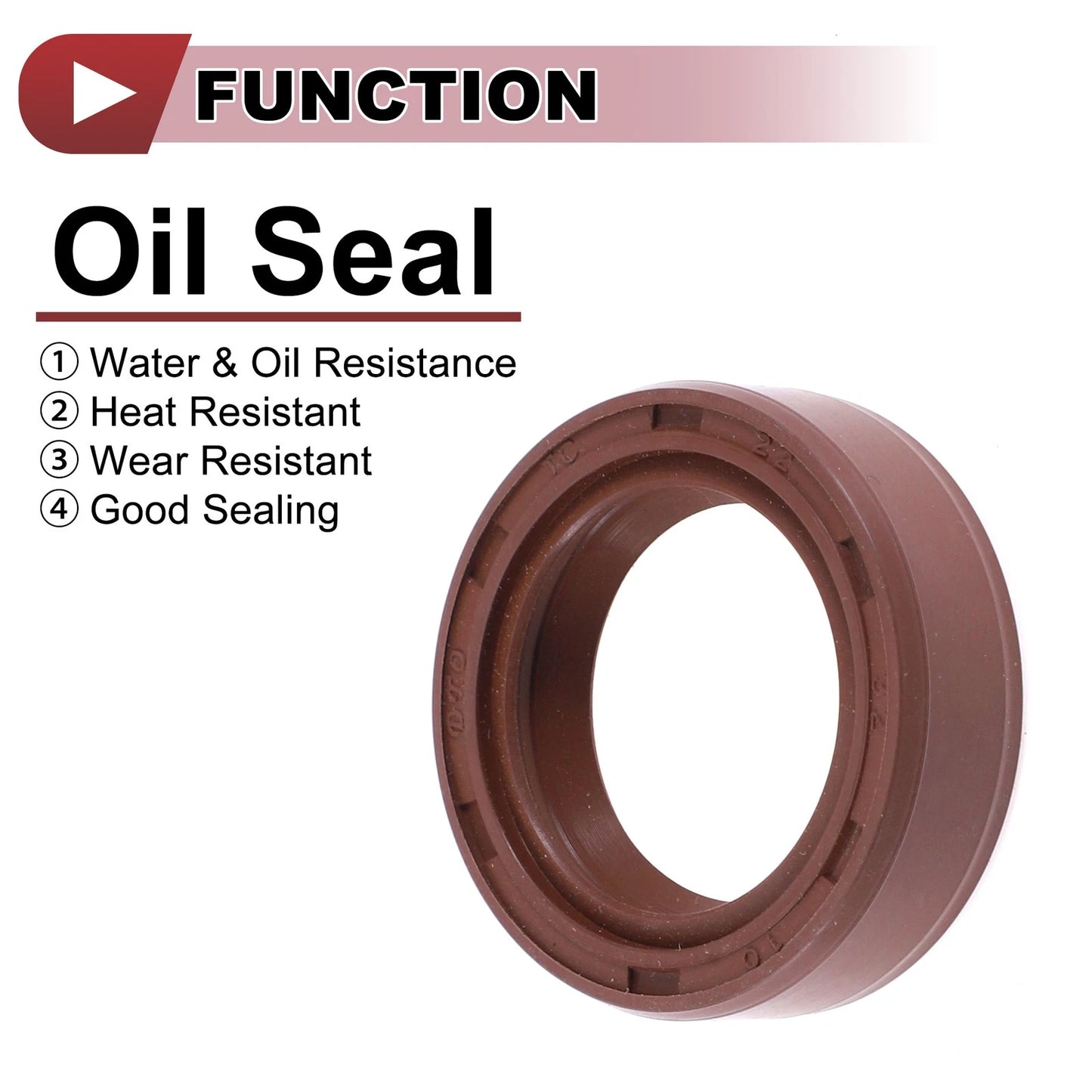 Oil Seal 2 x 22x32x10mm FKM Brown Seal Ring for Car