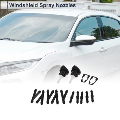 Windshield Washer Nozzle for Dodge Black White 1 Set