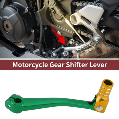 Folding Gear Shifter Lever for Bosuer 125 Green and Gold Tone