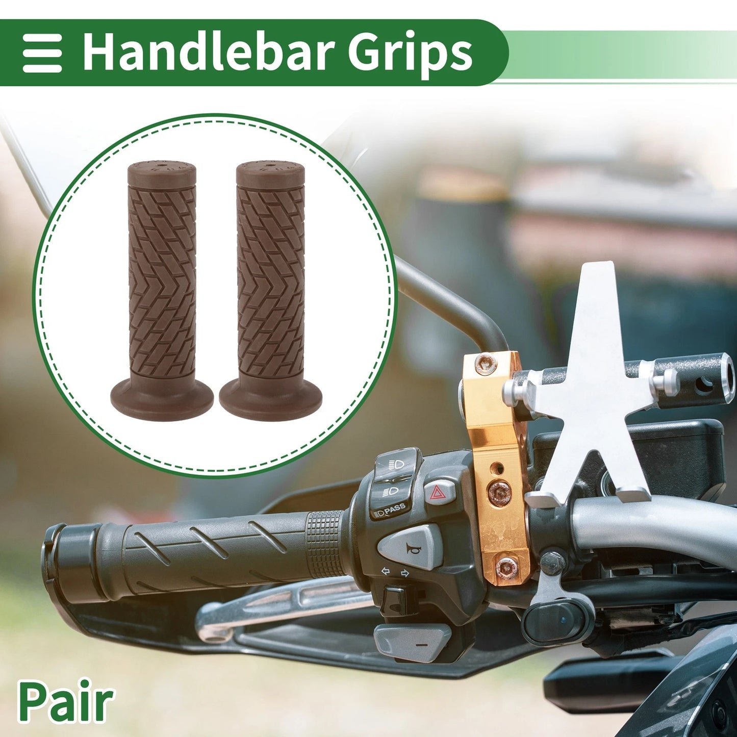 Hand Grips / 25mm / Handlebar Cover TPU Dark Brown for Make Model