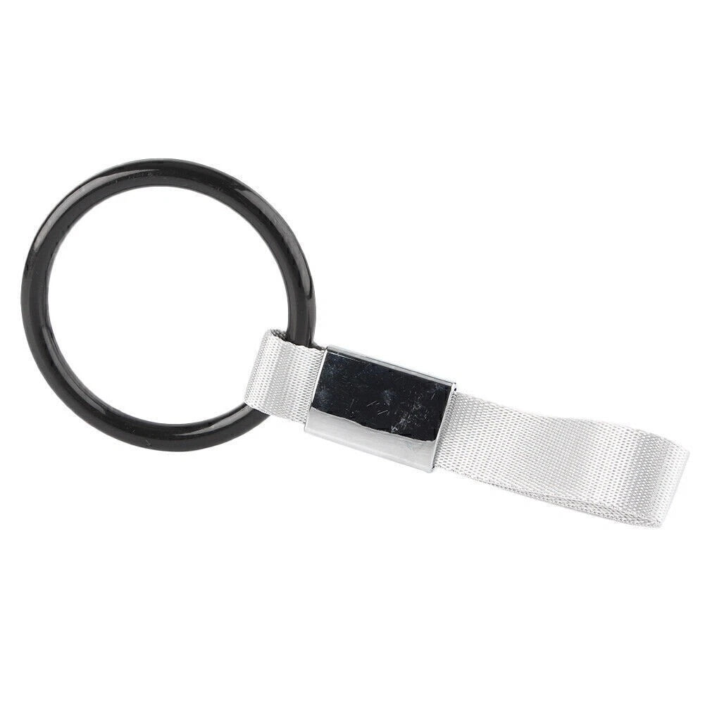 Round Tsurikawa Ring Handle Strap Charm for Subway Train Bus - Black