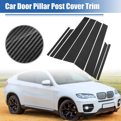 Gloss Carbon Pattern Car Door Window Pillar Post Cover Trim for BMW X6 (2007-2014)