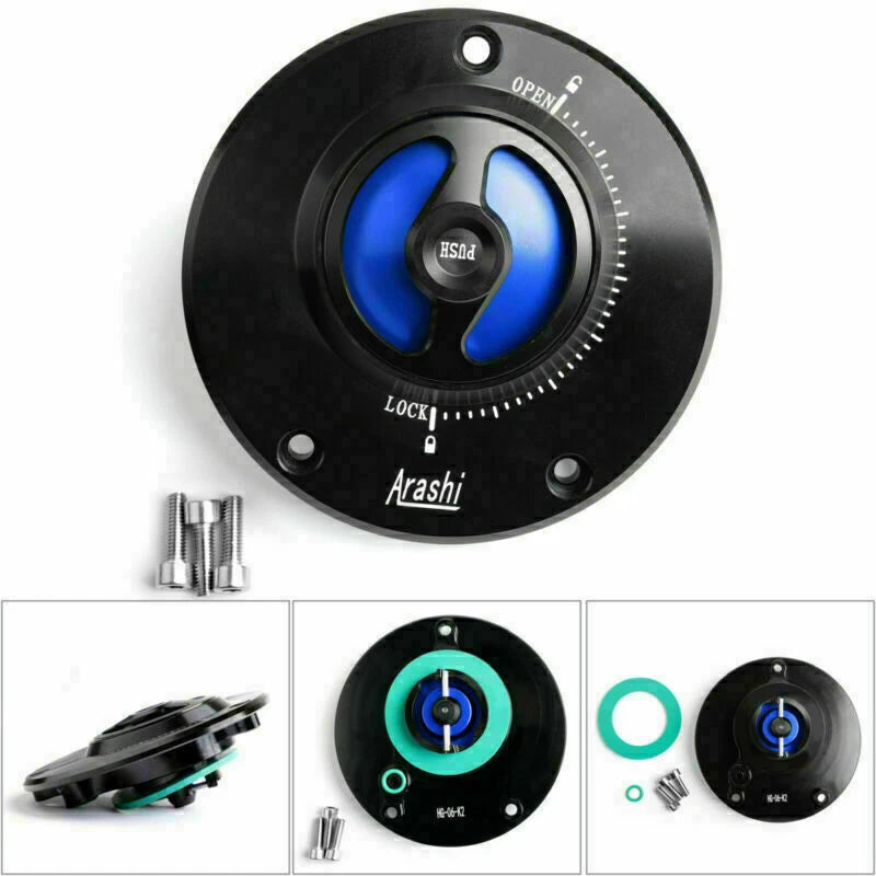 CNC Blue Fuel Cap for Kawasaki ZX-6R, ER-6F/6N Ninja 600/650 (2009-2018)