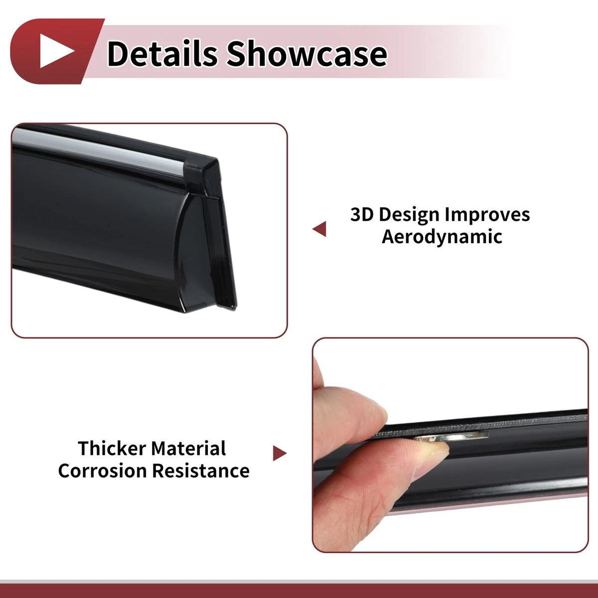 Window Deflectors 1 Set for Nissan Sentra (2007-2012) Black Side Vent Visors