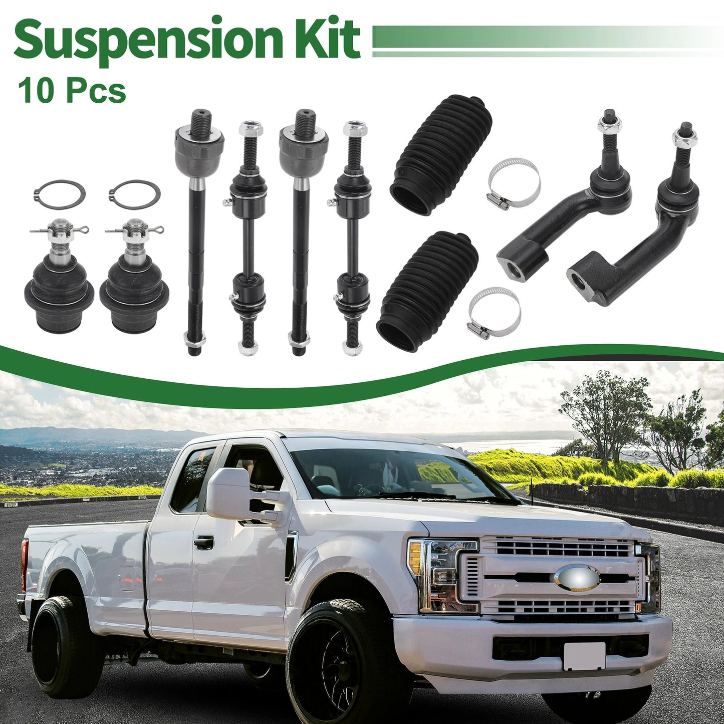 10 x Front Suspension Kit Tie Rod Ends Sway Bar Links for Ford F-150 (2004-2023)
