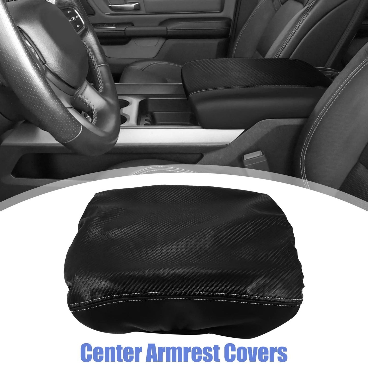 Microfiber Leather Armrest Cover for Dodge Ram 1500 2500 3500 (2019-2021)