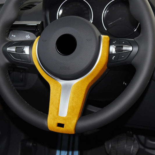 1x Yellow Leather Steering Wheel Cover Trim for BMW F20 F22 F30 F32 F10 F15 (2011-2020)