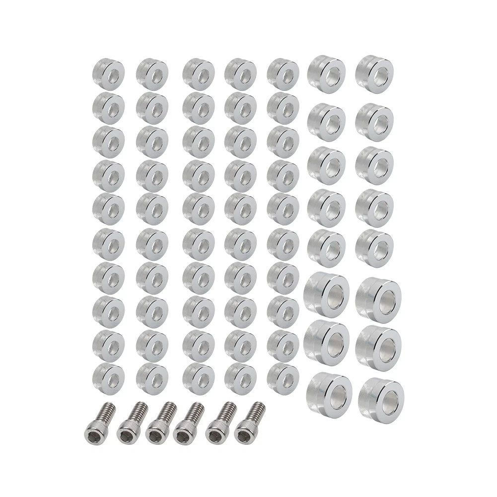 66X Chrome Engine Bolt Topper Caps for Harley Touring Road Street Glide (2009-2023)