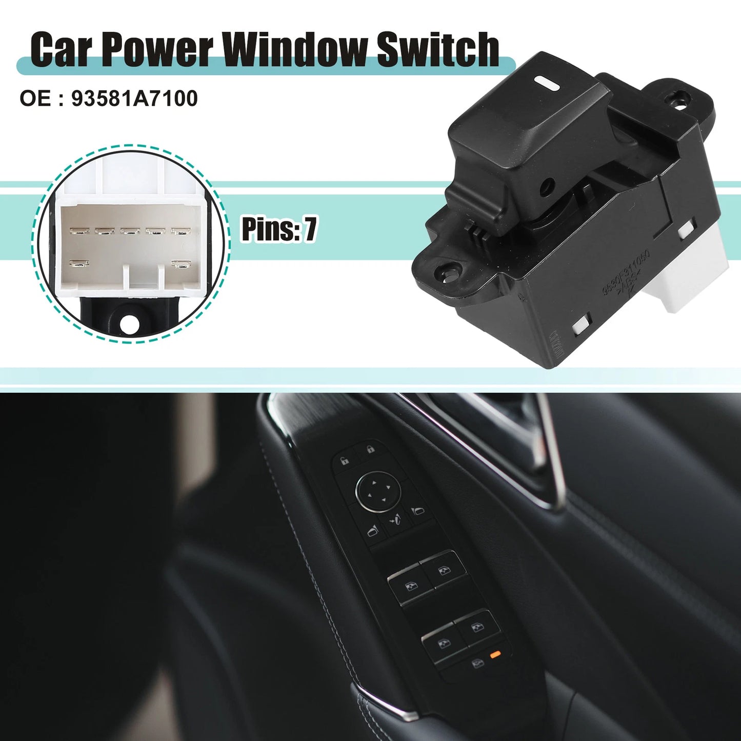 Master Power Window Switch for KIA CERATO 2016-2023 Front Right Side Black