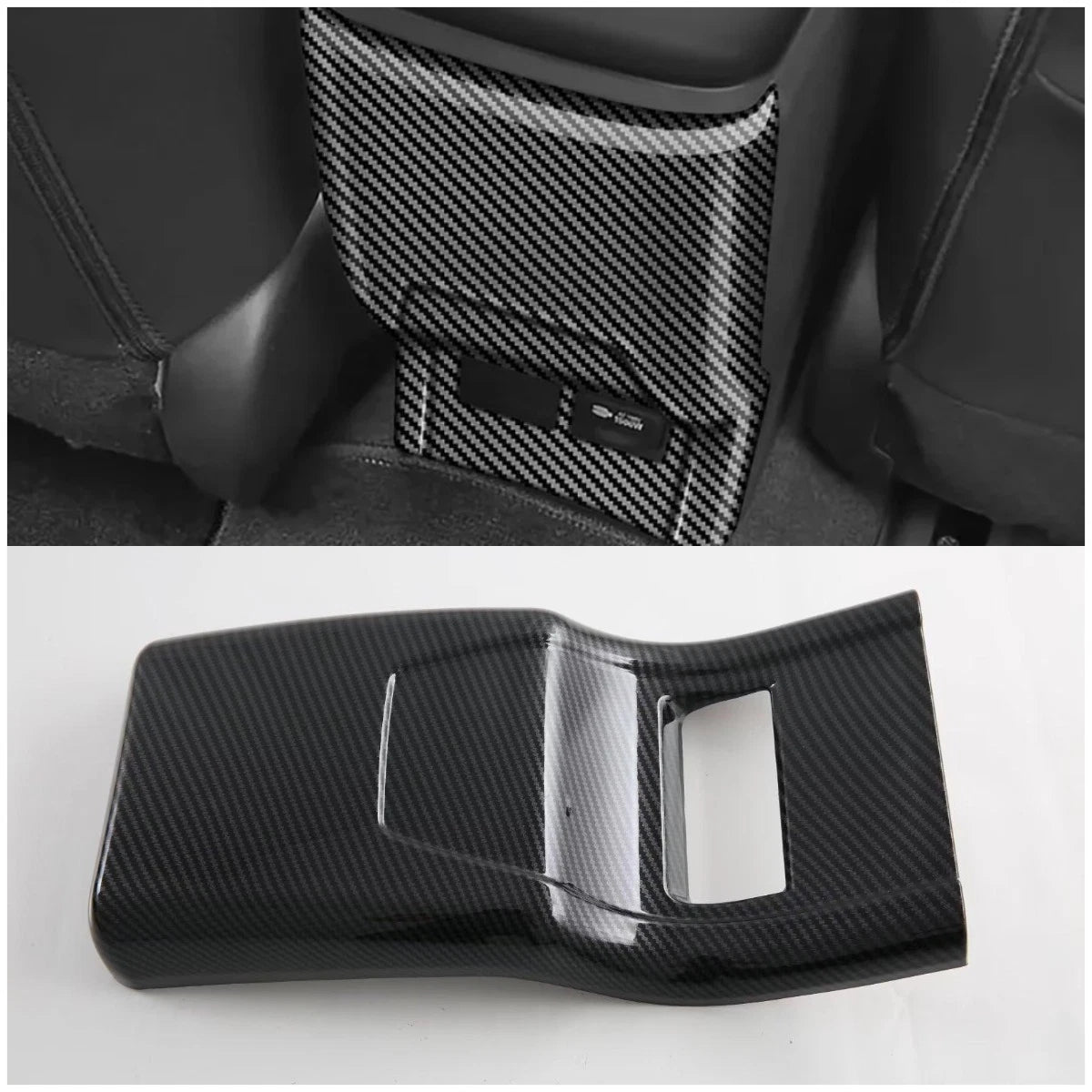 Carbon Fiber Rear Air Vent Outlet Frame Cover Trim for Toyota Prius (2023-2024)