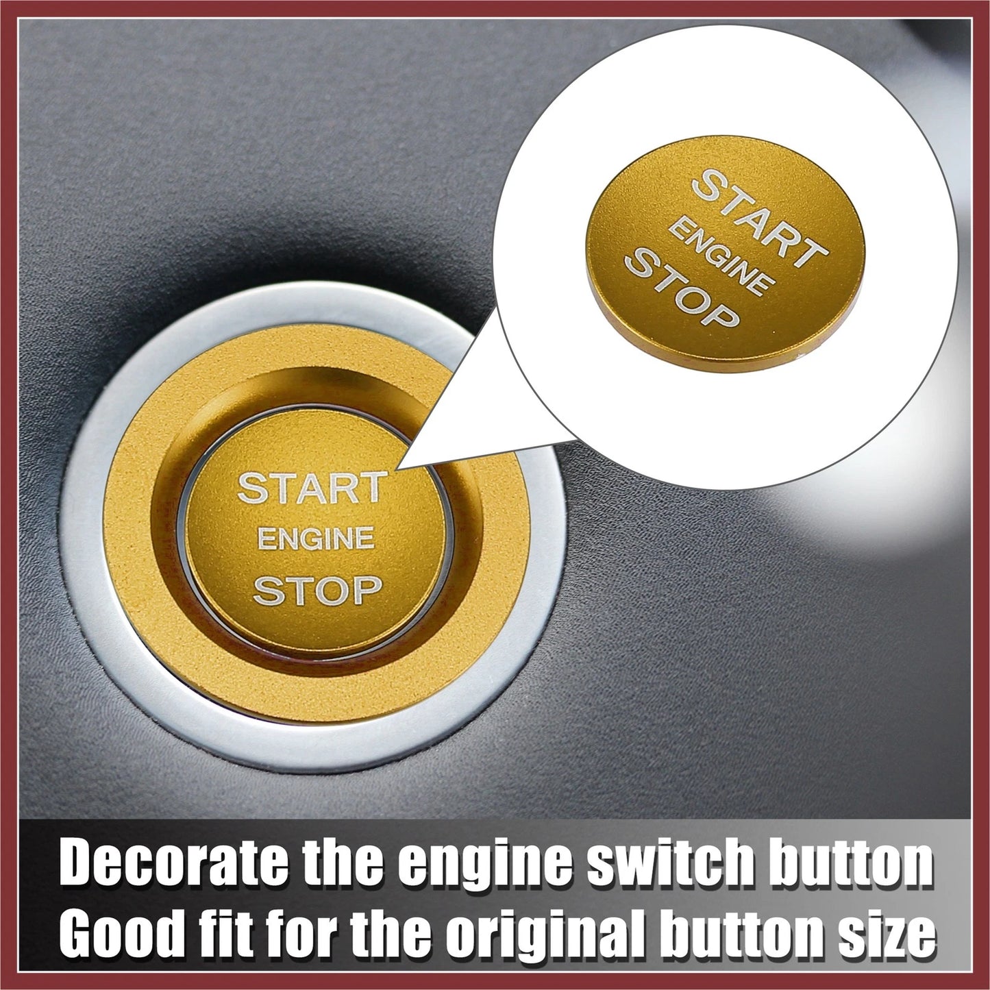Gold Tone Start Stop Button Cover for Land Rover