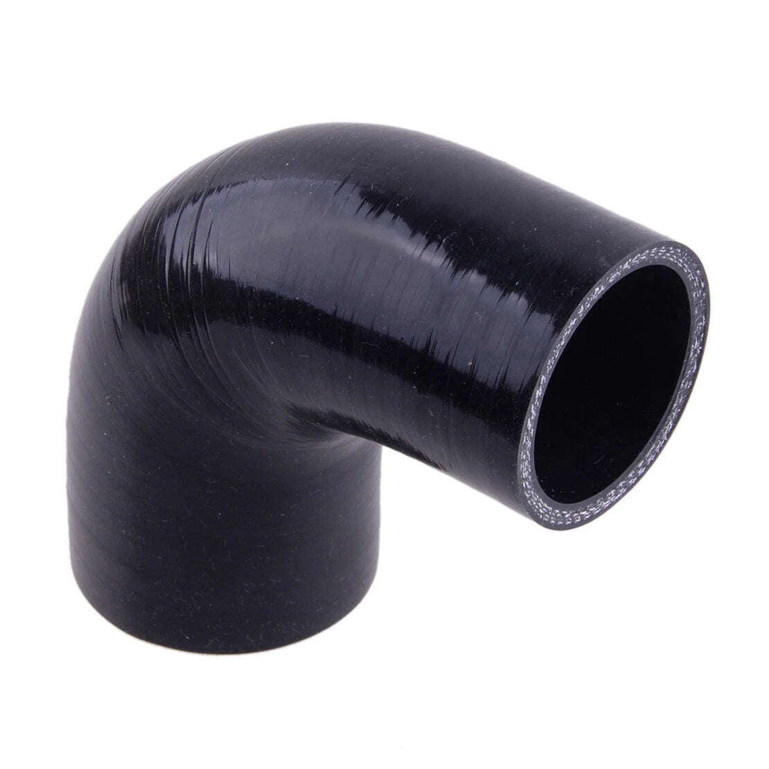 Black 2" to 2.5" 90 Degree Reducer Silicone Hose Coupler for Car