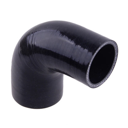 Black 2" to 2.5" 90 Degree Reducer Silicone Hose Coupler for Car