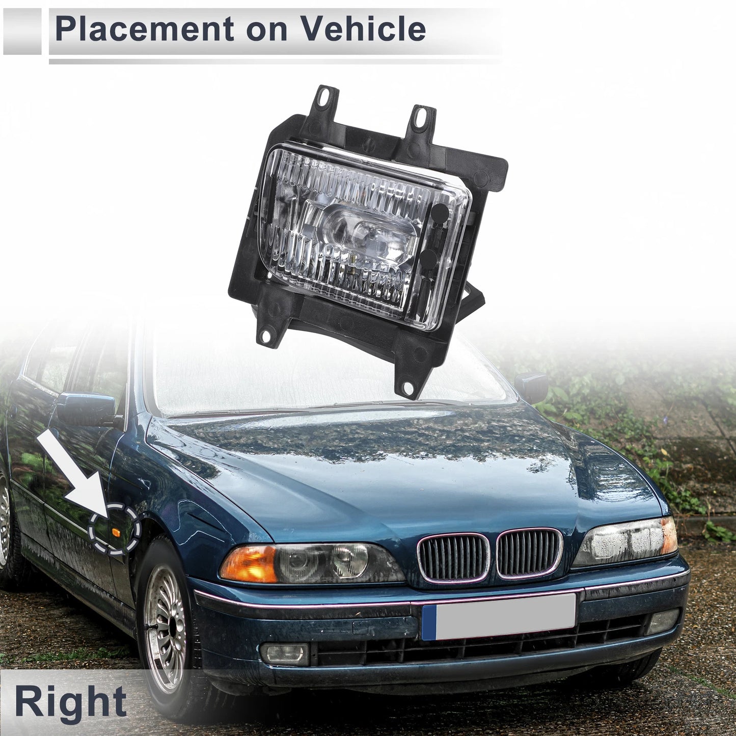 Right Front Bumper Side Marker Light Cover for BMW E30