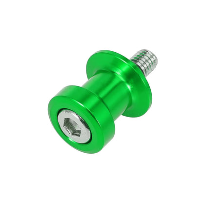 2 x 8mm Green Motorcycle CNC Swing Arm Spool Flat Top Shape for Honda