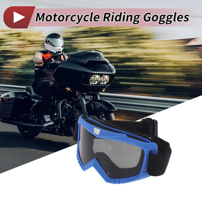 1Pc Motorcycle Riding Goggles Deep Gray Lens Blue Frame PC Cycling Sunglasses