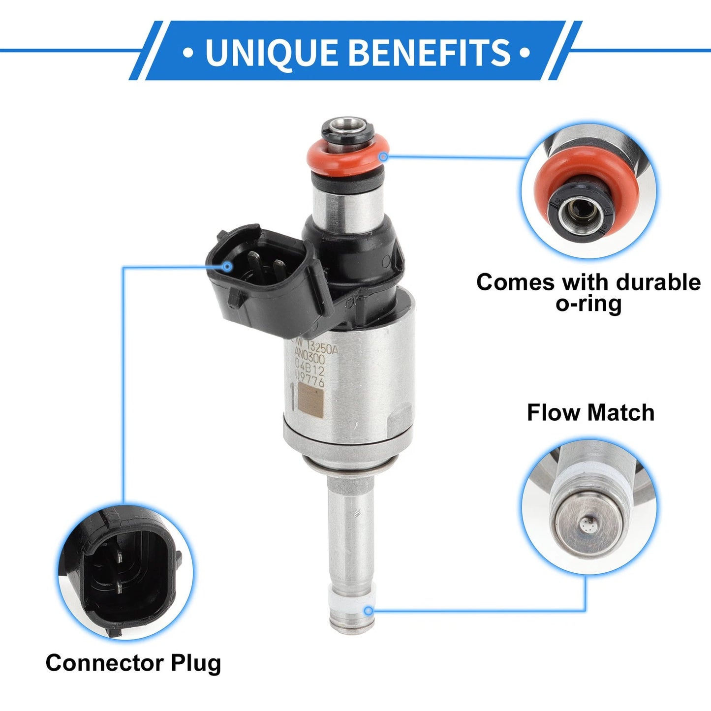 Fuel Injector for Mazda CX-5 2.0 (2011-2017) 1 Pc Silver Black