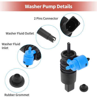 Windshield Washer Pump w/Grommet for Mercedes-Benz E-Class (2003-2009)