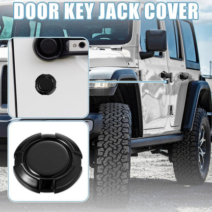 Car Door Key Jack Cover for Jeep Wrangler JL JLU (2018-2022) - Glossy Black 3 x