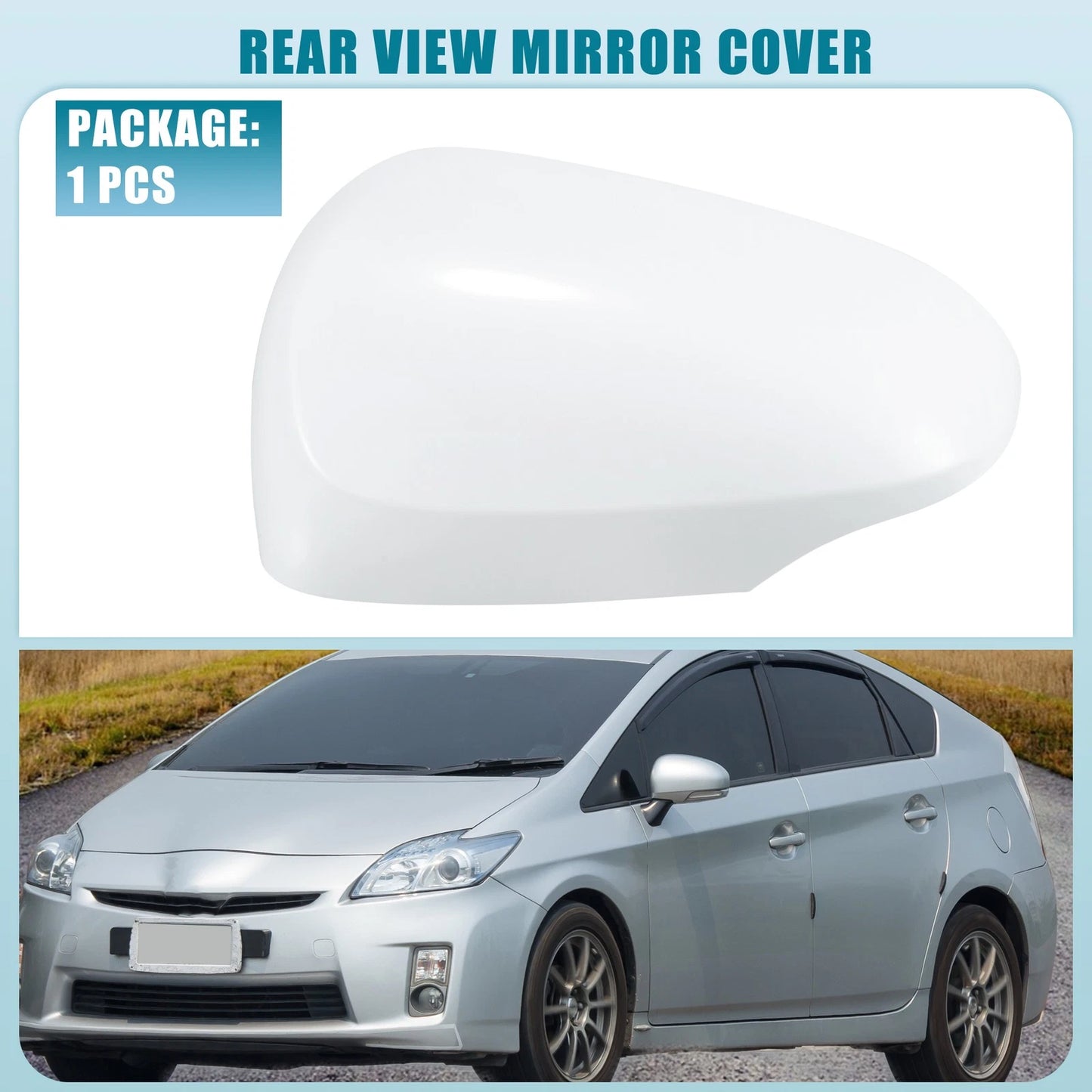 Left Rearview Mirror Cover for Toyota Prius C (2012-2018) White