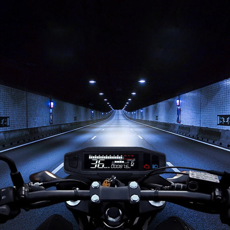LCD Digital Speedometer Odometer Tachometer Gauge for Motorcycle