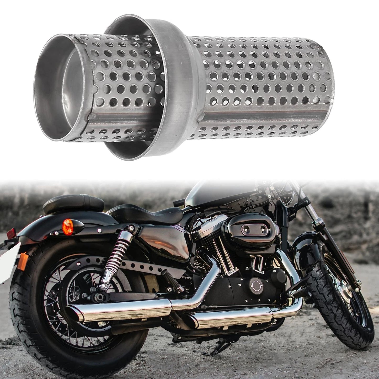 Exhaust Silencer / 51mm / Muffler Pipe Replacement for Universal Motorcycle