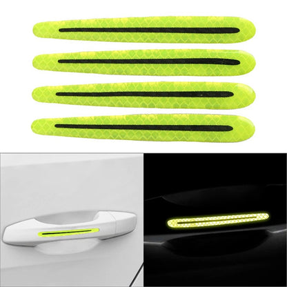 Car Door Handle Reflective Sticker for Scratch Protection Carbon Fiber Green