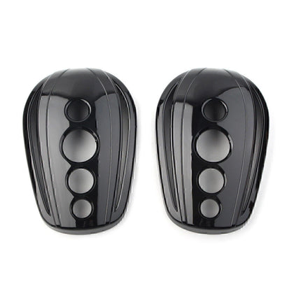 Black Oval Rearview Mirror Covers for Harley Dyna, Street Glide, Softail, Sportster