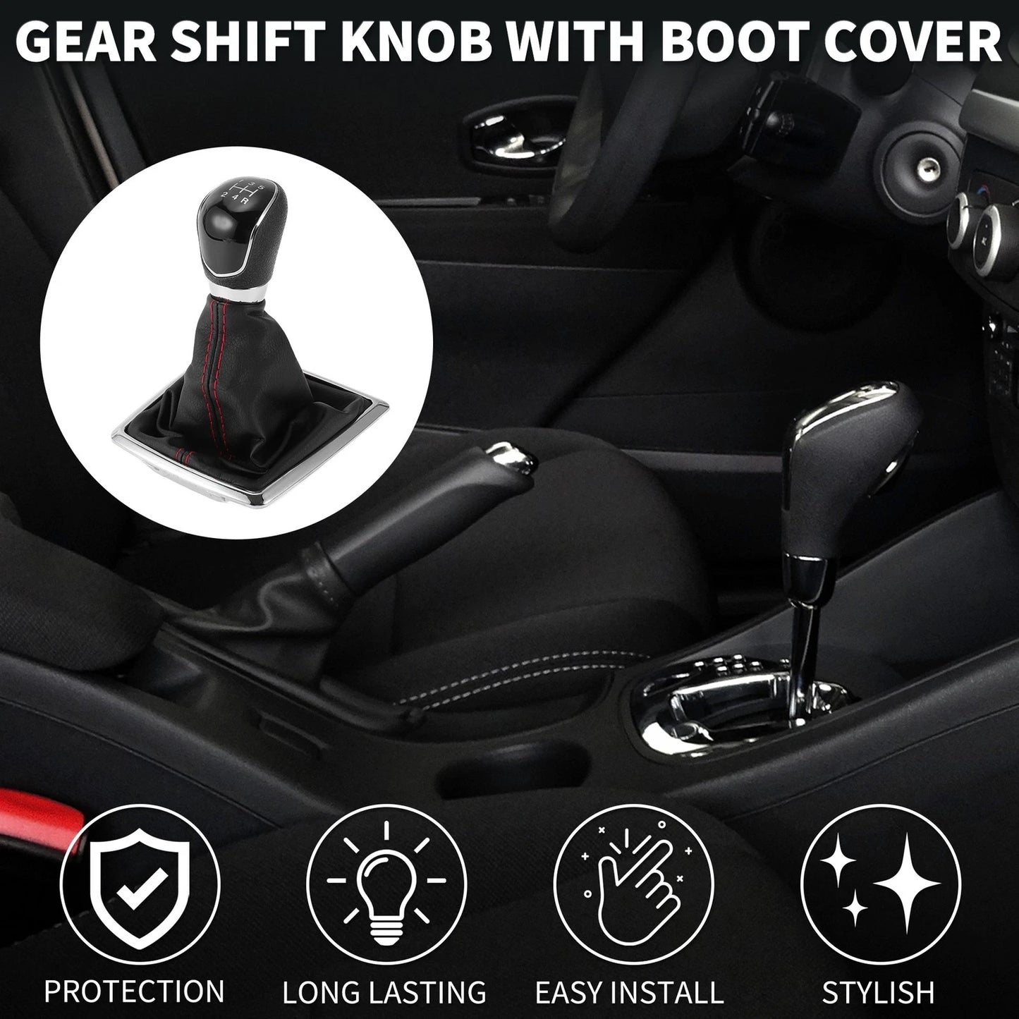 5 Speed Manual Gear Shifter Knob & Cover for Ford Focus 2 MK2 (2006-2011)