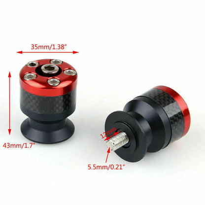 6mm Stand Mount for Universal Motorcycle CNC Carbon Fiber Swingarm Red
