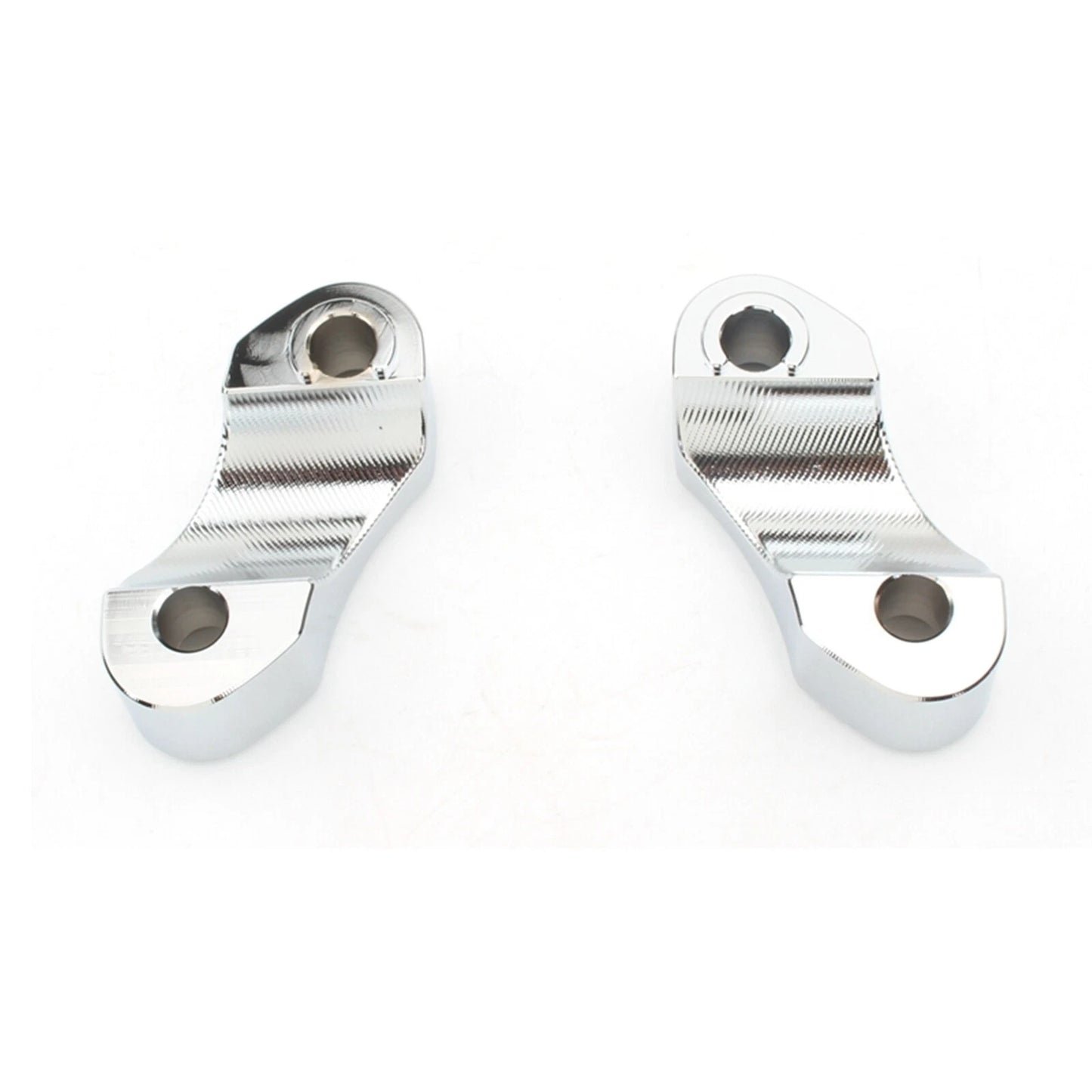 2 x Chrome Handlebar Riser Clamp Kit for Harley Wide Glide, Softail (2006-2023)