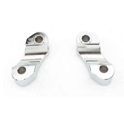 2 x Chrome Handlebar Riser Clamp Kit for Harley Wide Glide, Softail (2006-2023)