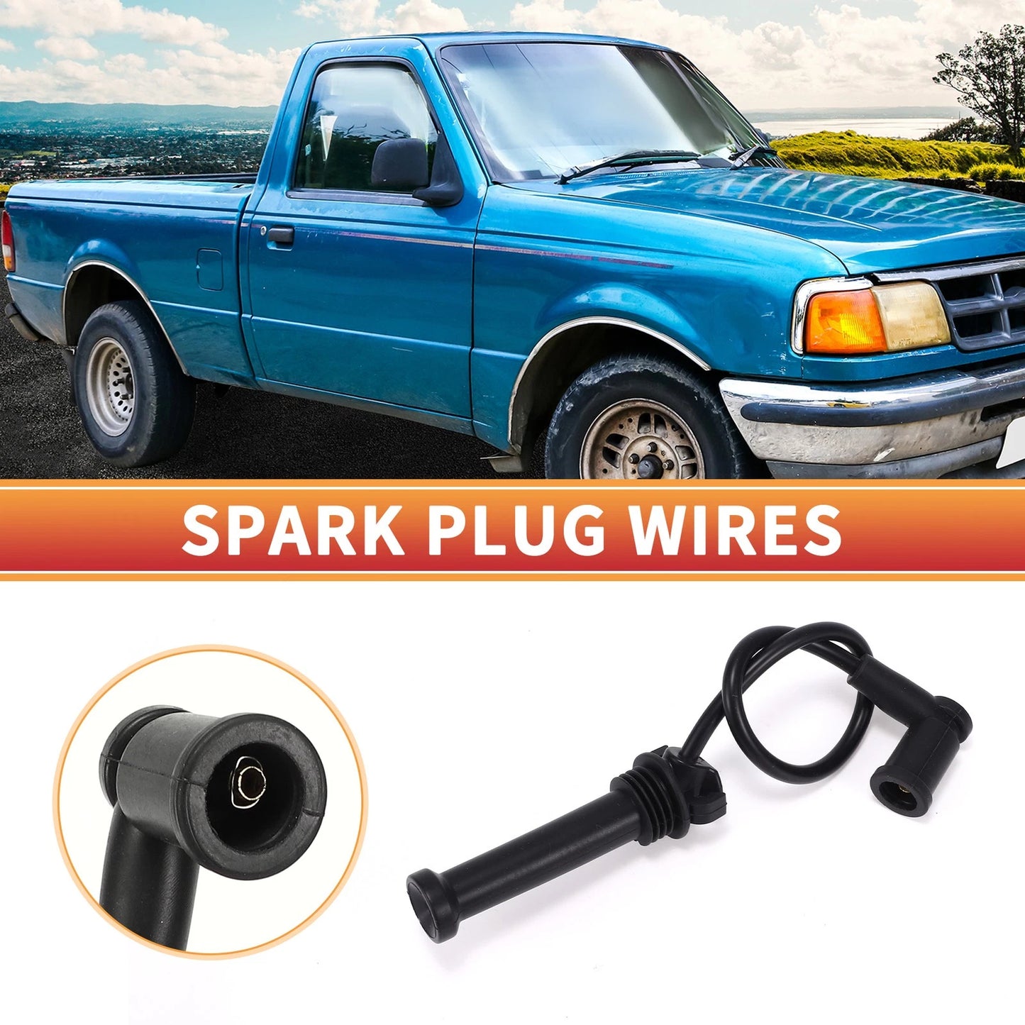 4 x Spark Plug Wire Ignition Coil Cables for Ford Ranger L4 2.3L (2001-2007)