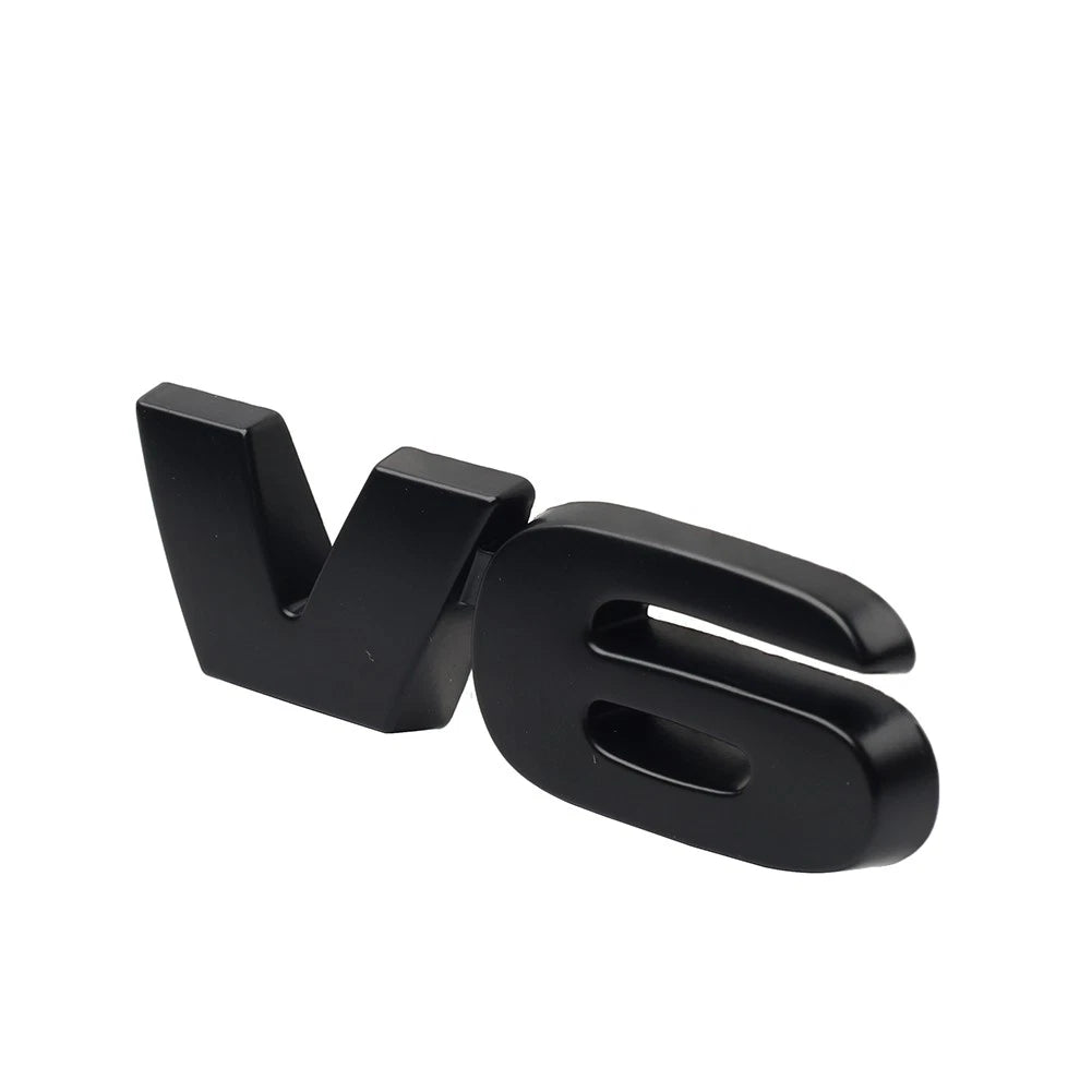 V6 Universal Metal Logo Emblem Badge for Car Fender Trunk Engine (No Year)