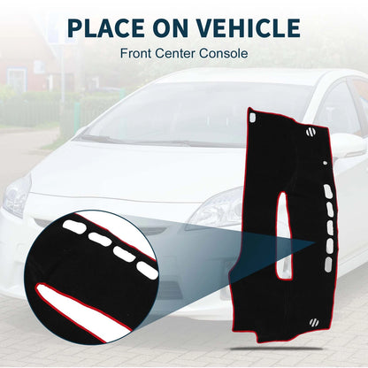 Dashboard Cover Mat for Toyota Prius 30 Series (2009-2015) - Black Red 1 Set