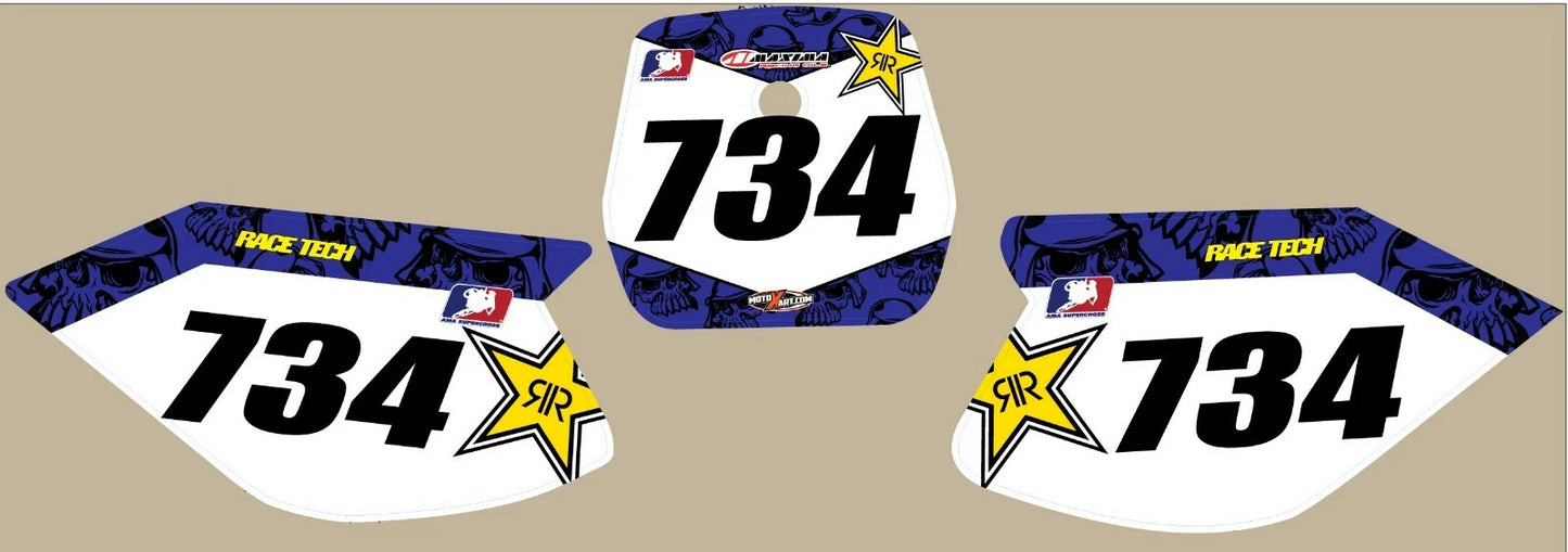 Custom Number Graphics for Yamaha TTR 90 Metal Stickers (2000-2007)