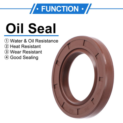 Oil Seal 2 x Seal Ring 30x50x7mm Brown FKM Rubber for MakeModel
