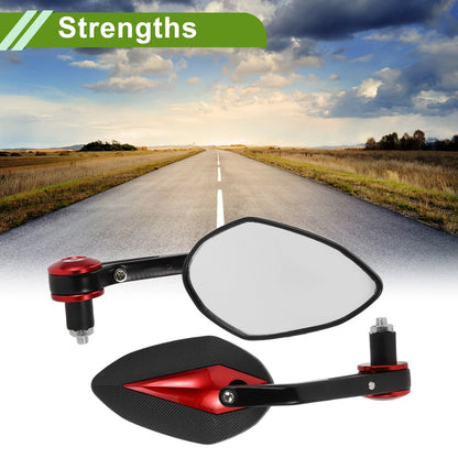 Rear View Mirrors / 1 Set / Prismatic Shape Black Red Aluminum Plastic for M8