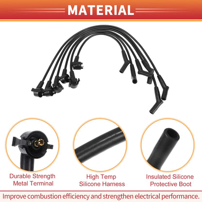 6 x Spark Plug Wire Ignition Coil Cables for Ford Ranger (2001-2005)