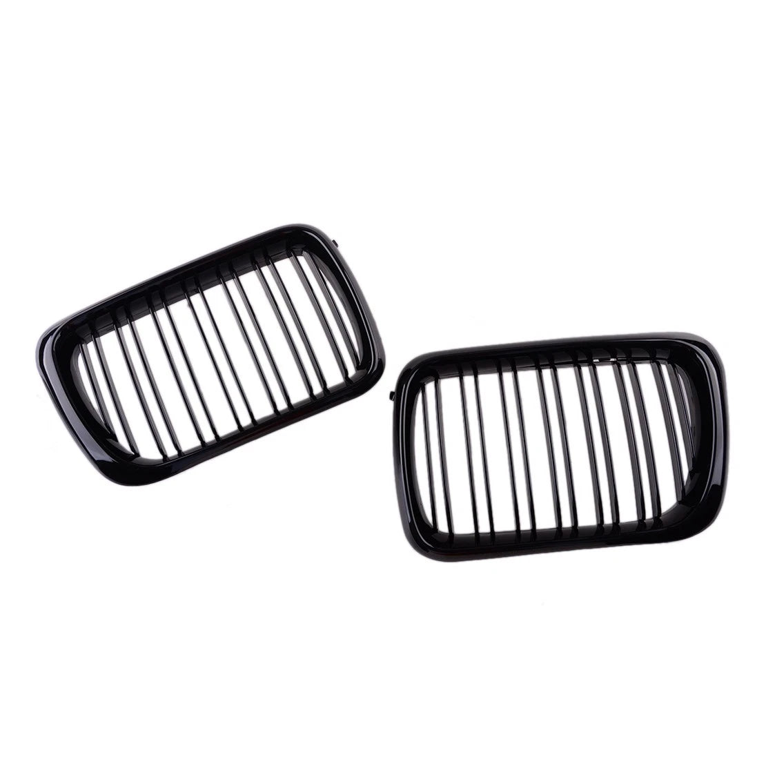 Gloss Black Double Line Front Kidney Grills for BMW E36 M3 (1996-1999)