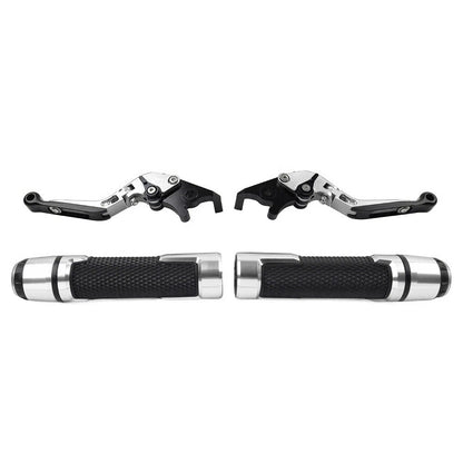Silver Extendable Brake Clutch Levers Grip Set for Kawasaki ZX10R (2016-2023)