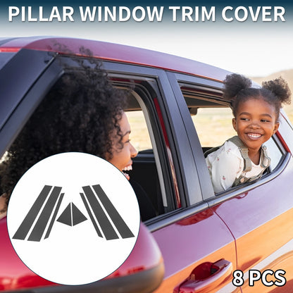 8 x Door Pillar Window Trim Black for Toyota Prius (2010–2015)