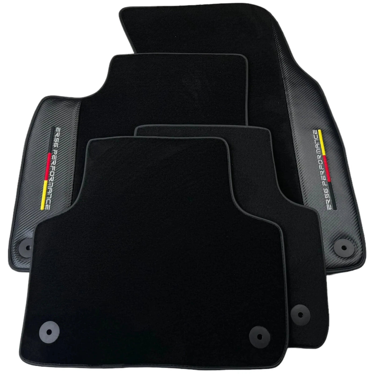 Black Floor Mats for Audi A5 Coupe (2007-2016) with Carbon Fiber - 2 x Mats