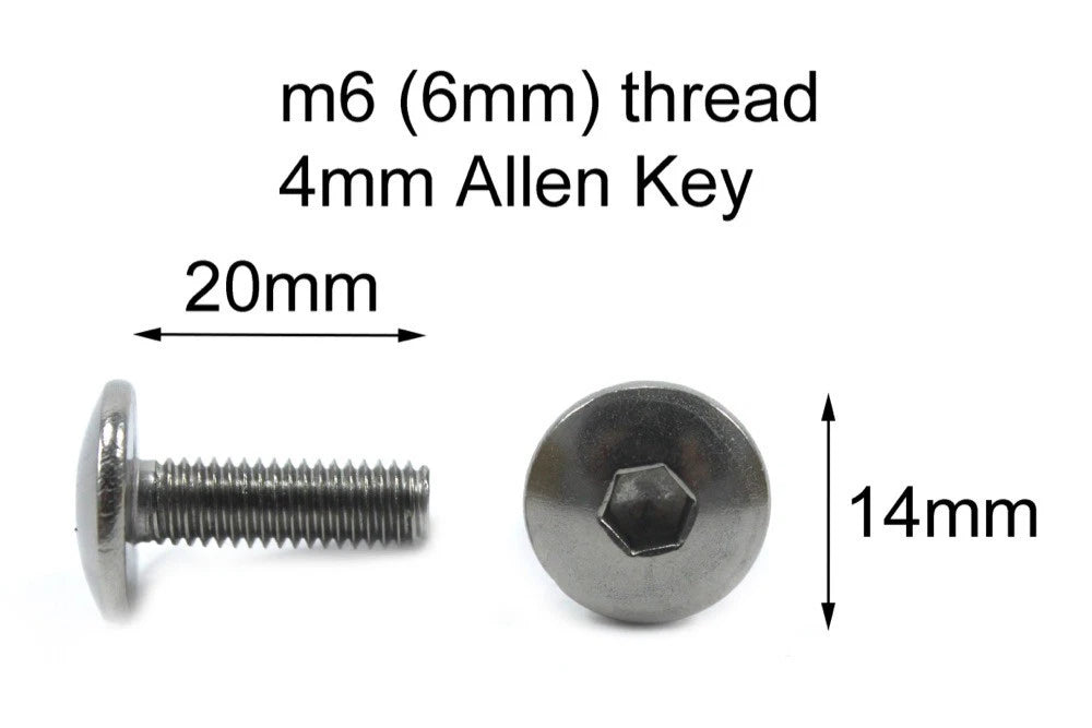 10x Tornillos M6x20mm Pan Seta Botón Cabeza Inoxidable for Yamaha R1 R6