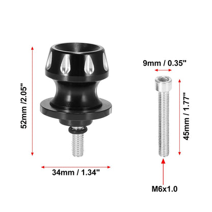 2 x Swing Arm Spools Sliders Stand Screw 6mm M6x1.0 Black for Yamaha