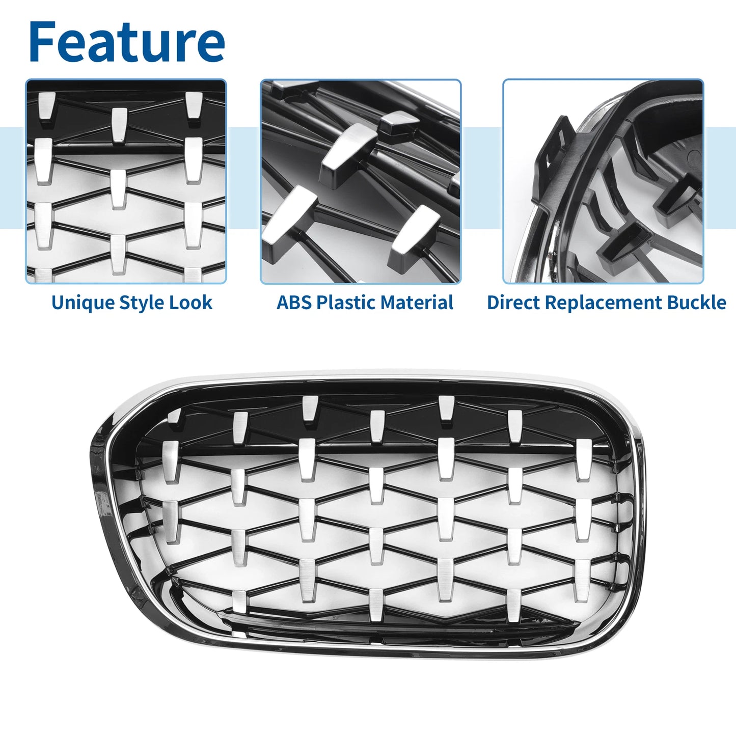 Front Upper Bumper Grille for BMW 1 Series F20 (2015-2018) Diamond Star